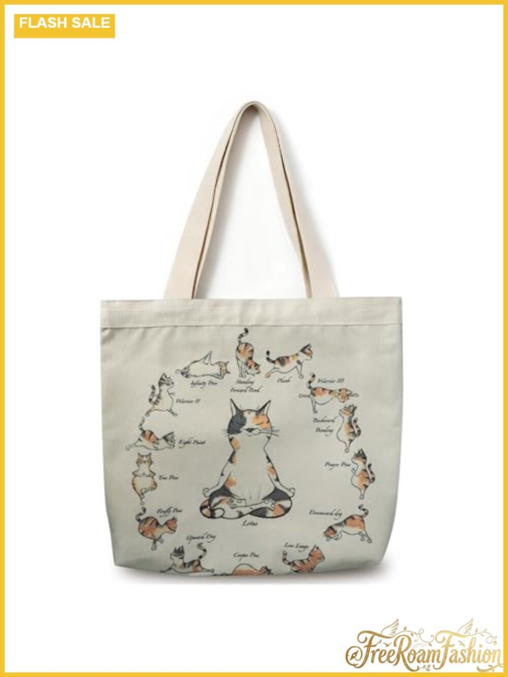 Large Canvas Tote Bag Reusable Grocery Shoulder Bag with Zipper